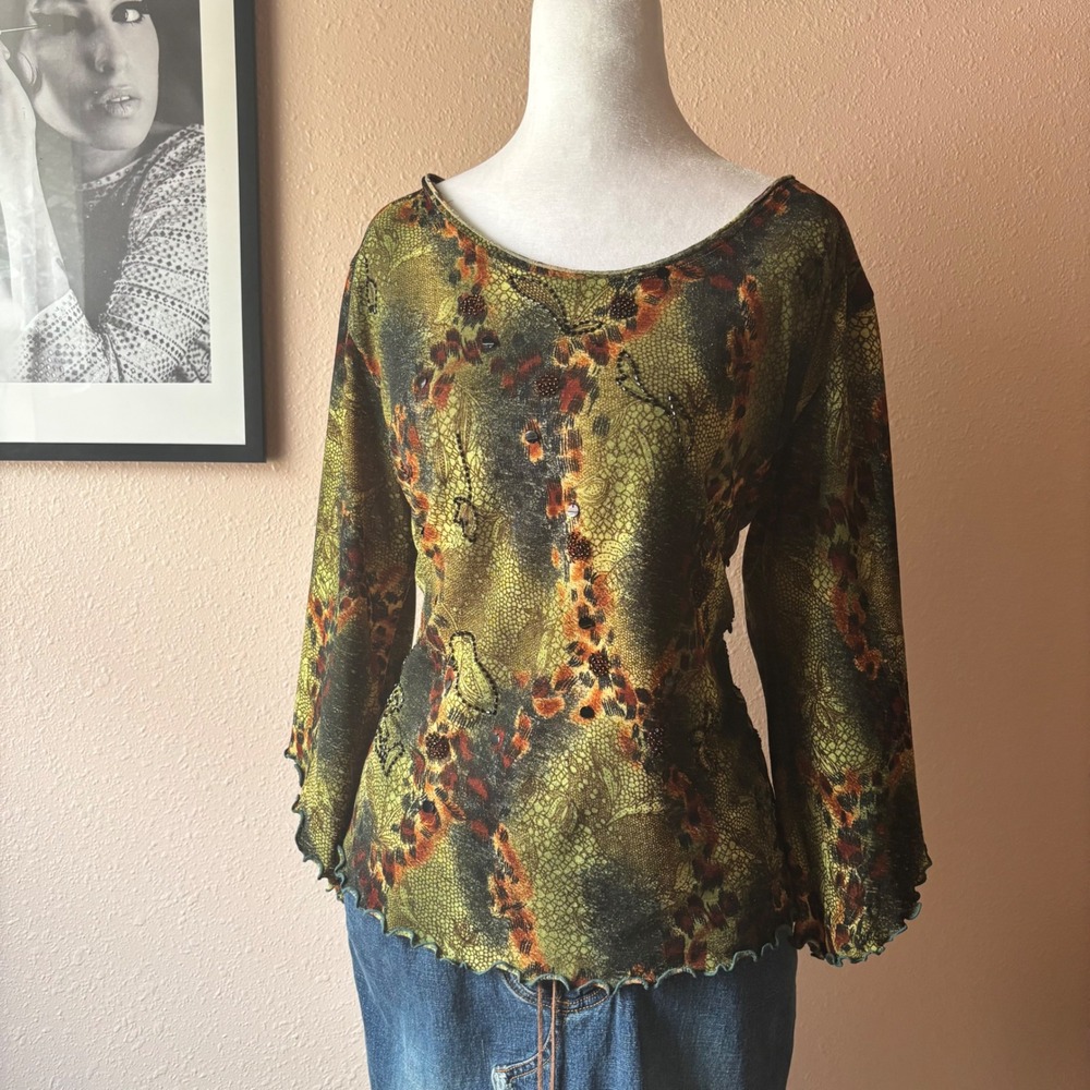 Vintage 90s Dark Whimsy Funky Blouse